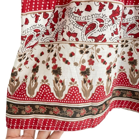 Bailey 44 Anthropologie Top L Quilted Patchwork Block Print Floral Puff Sleeve - Picture 8 of 16